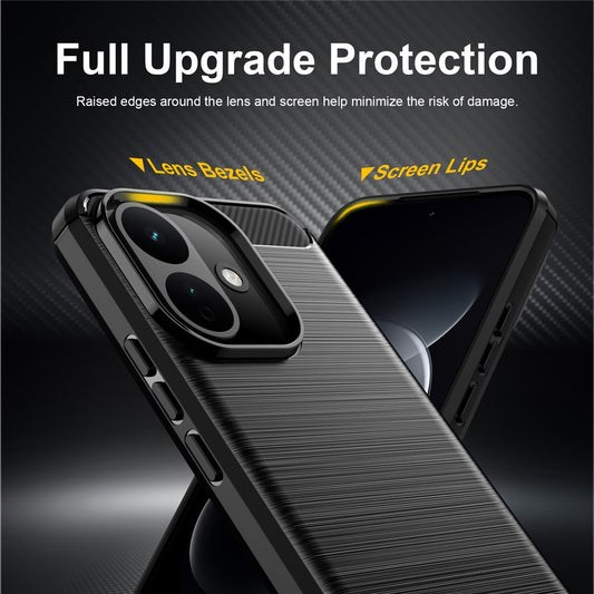 Deksel til Xiaomi Redmi 17C 5G, Techsuit, Karbon, Svart