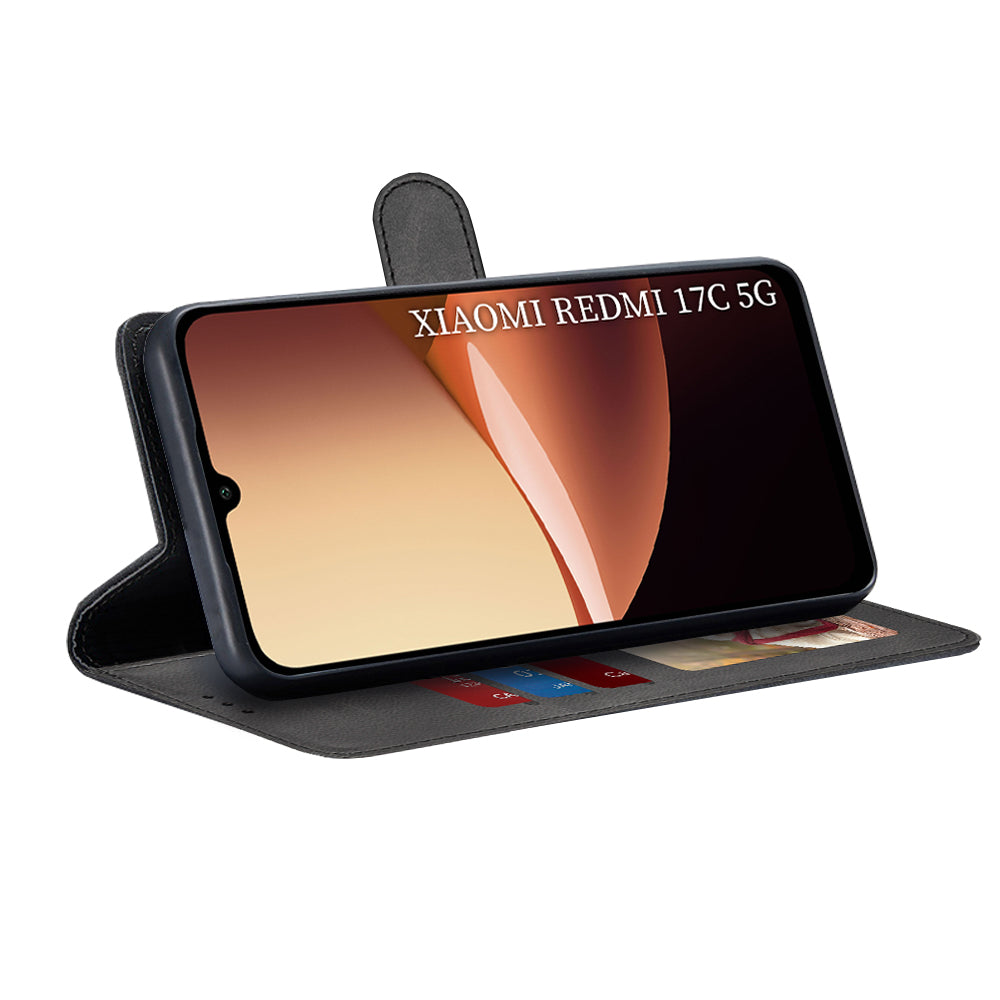 Deksel for Xiaomi Redmi 17C 5G, Techsuit, Diary Book, Svart