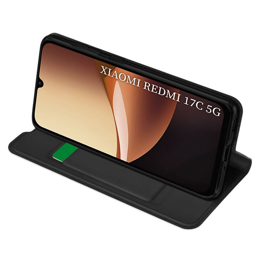 Deksel til Xiaomi Redmi 17C 5G, Techsuit, Magskin Book, Svart
