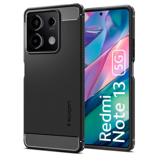 Deksel for Xiaomi Redmi Note 13 5G, Spigen, Rugged Armor, Svart ACS07665