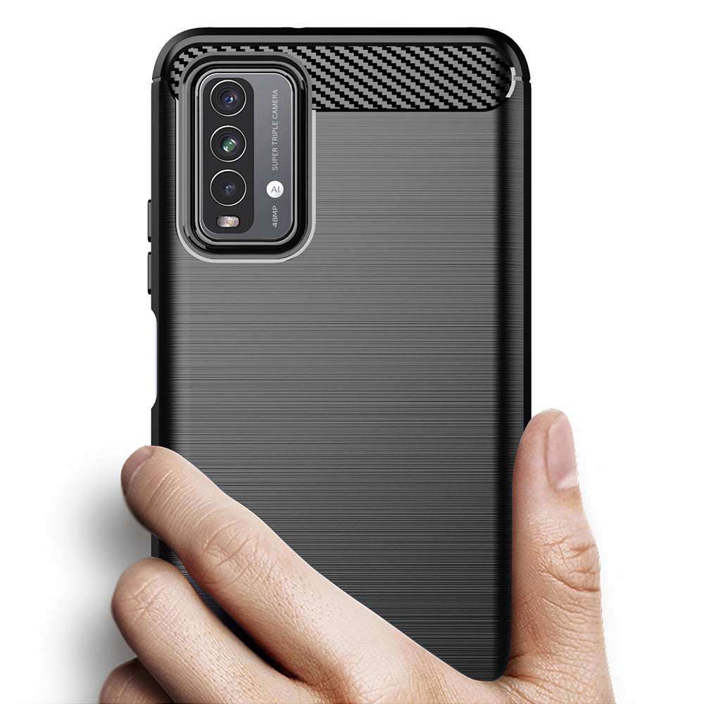 Deksel til Xiaomi Redmi 9 Power / 9T, Techsuit, Karbon, Svart