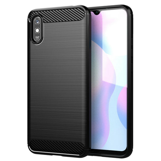 Deksel for Xiaomi Redmi 9AT / 9A, Techsuit, Karbon, Svart