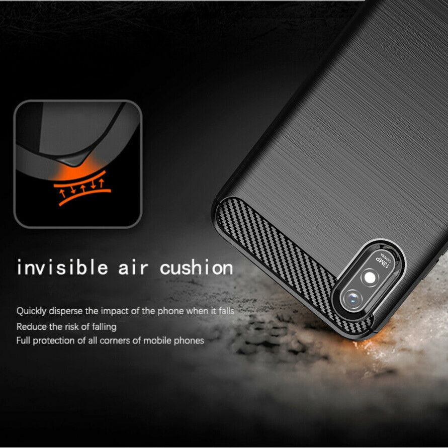 Deksel for Xiaomi Redmi 9AT / 9A, Techsuit, Karbon, Svart