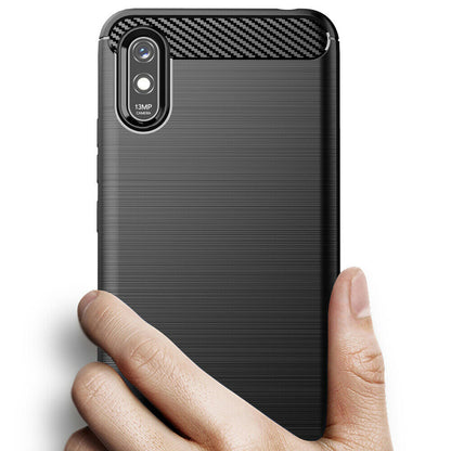 Deksel for Xiaomi Redmi 9AT / 9A, Techsuit, Karbon, Svart