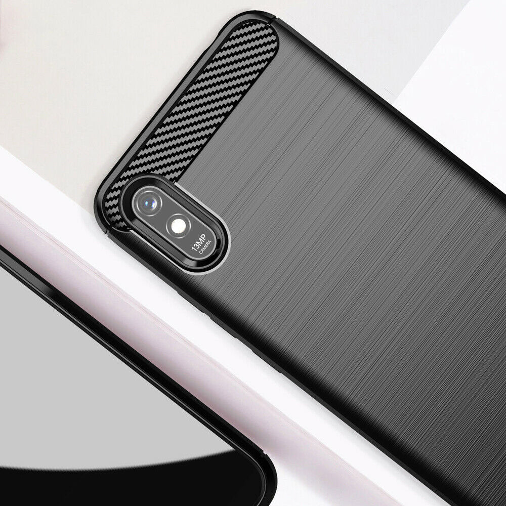 Deksel for Xiaomi Redmi 9AT / 9A, Techsuit, Karbon, Svart