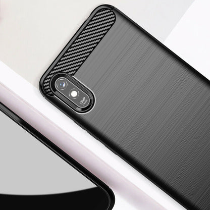 Deksel for Xiaomi Redmi 9AT / 9A, Techsuit, Karbon, Svart