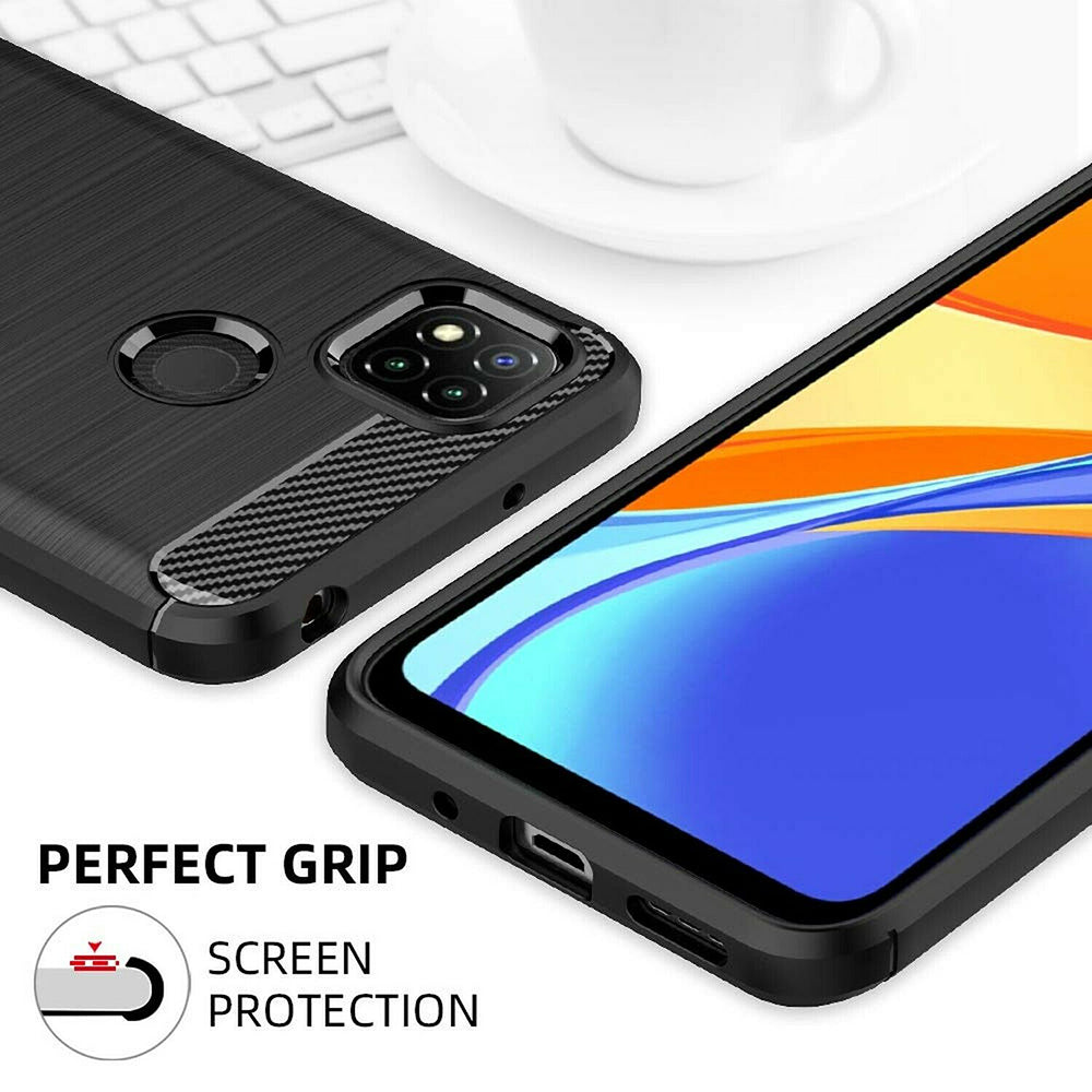 Deksel til Xiaomi Redmi 9C NFC / 9C, Techsuit, Karbon, Svart