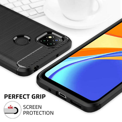 Deksel til Xiaomi Redmi 9C NFC / 9C, Techsuit, Karbon, Svart