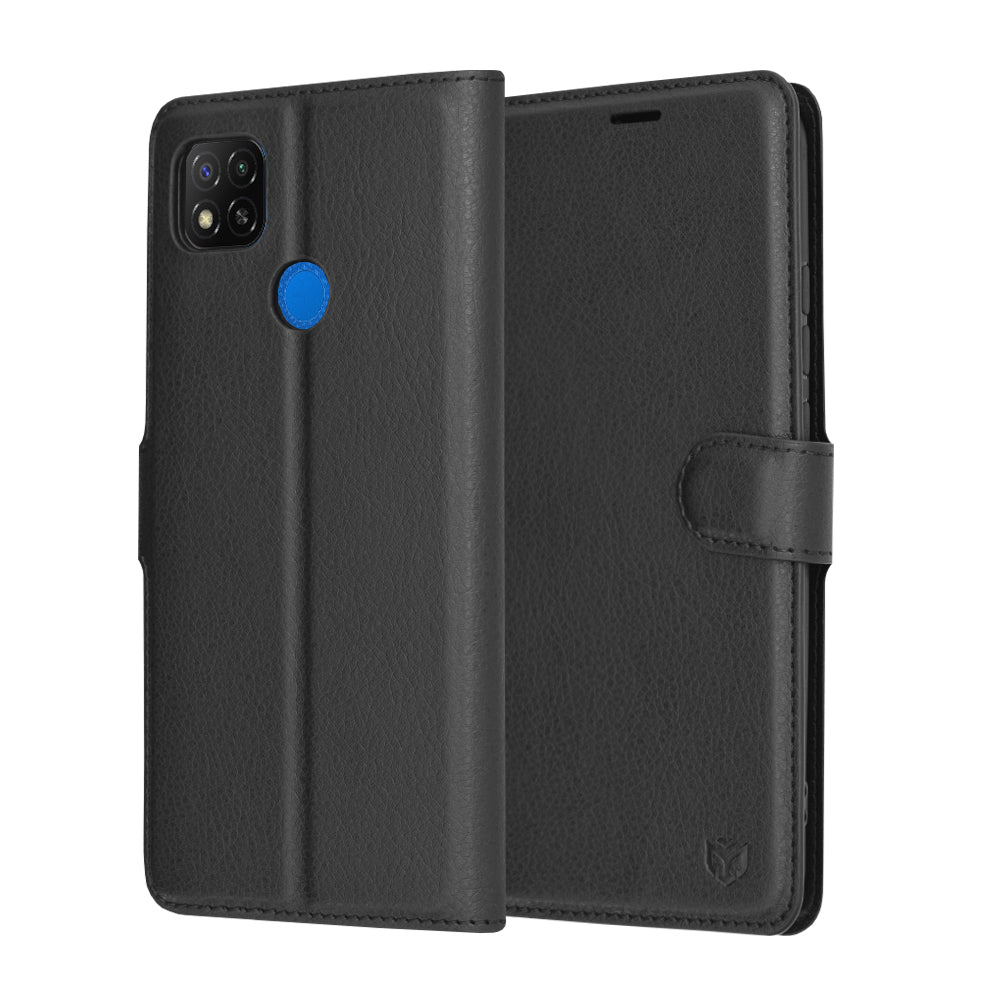 Deksel for Xiaomi Redmi 9C NFC / 9C, Techsuit, Leather Folio, Svart