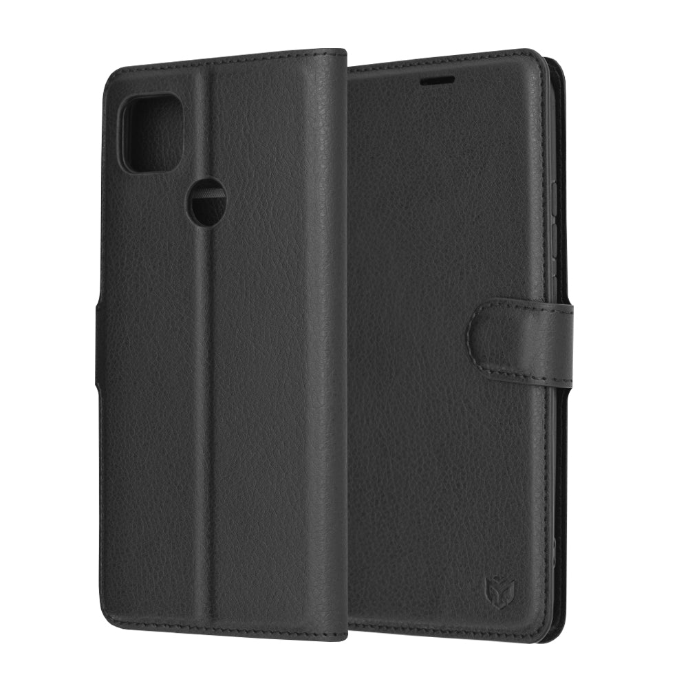 Deksel for Xiaomi Redmi 9C NFC / 9C, Techsuit, Leather Folio, Svart