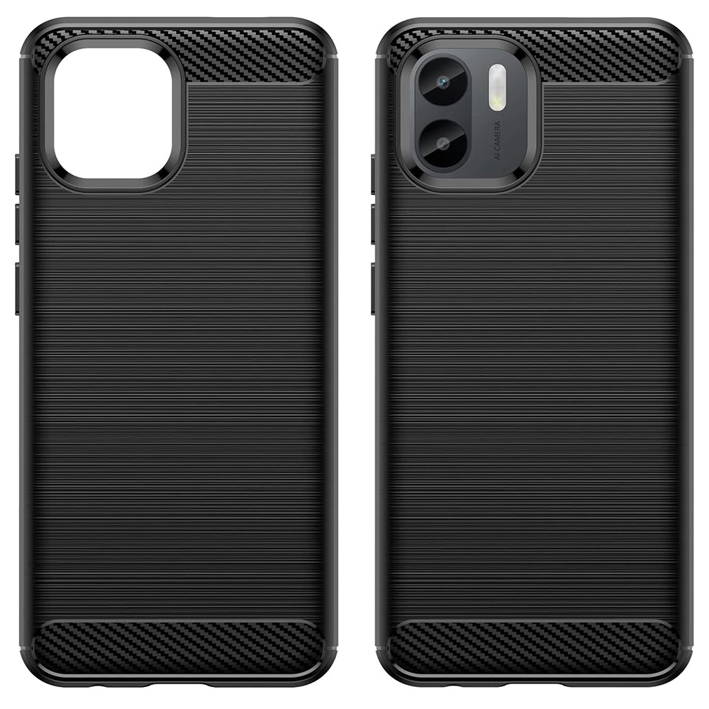Deksel for Xiaomi Redmi A2 / A1, Techsuit, Karbon, Svart