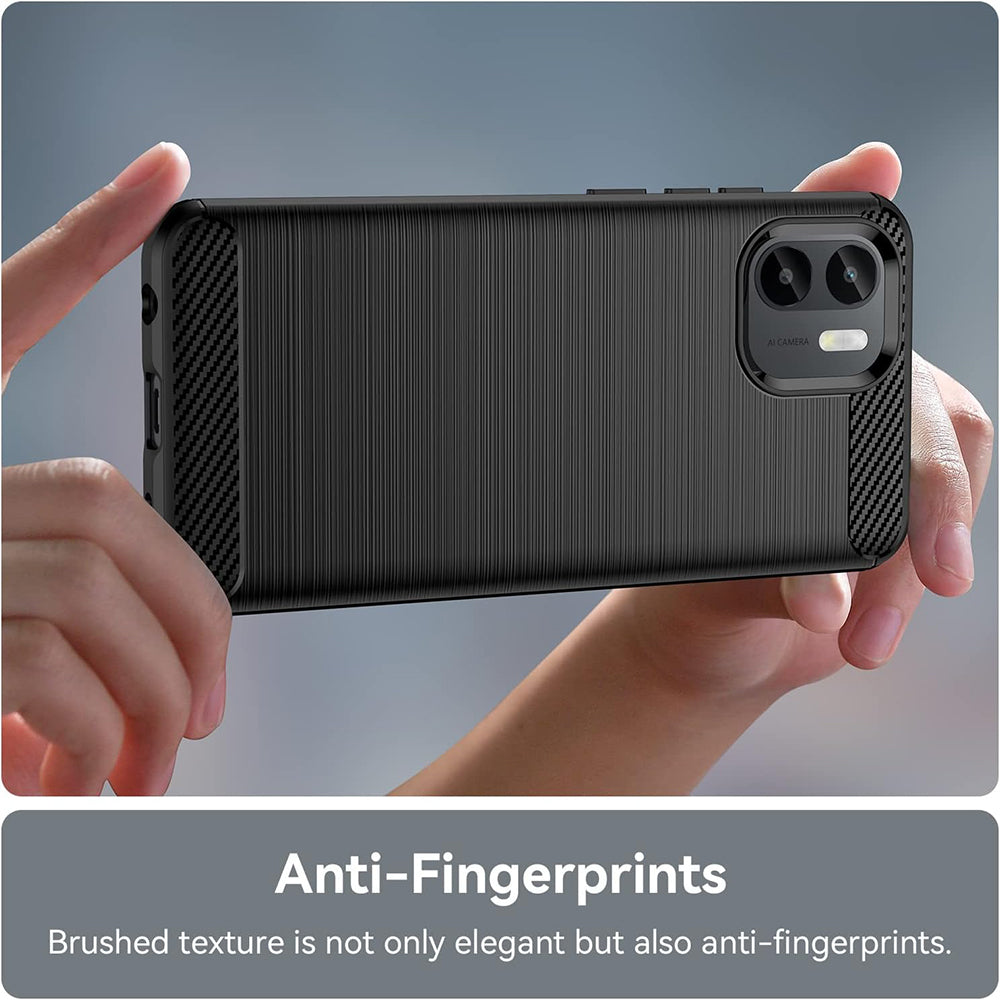 Deksel for Xiaomi Redmi A2 / A1, Techsuit, Karbon, Svart
