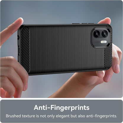 Deksel for Xiaomi Redmi A2 / A1, Techsuit, Karbon, Svart