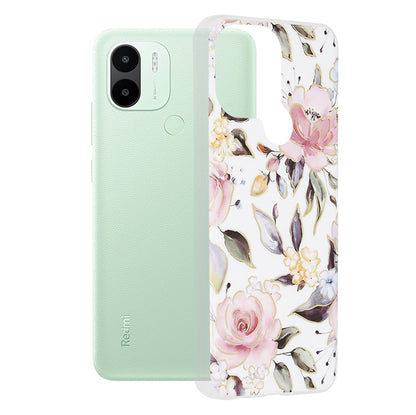 Deksel for Xiaomi Redmi A2+ / A1+, Techsuit, Marble, Hvit