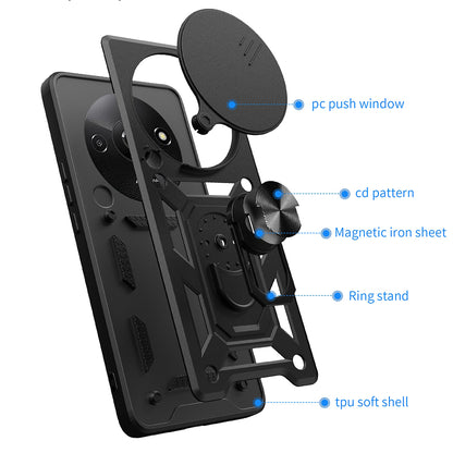 Deksel for Xiaomi Redmi A3x / A3, Techsuit, CamShield, Svart
