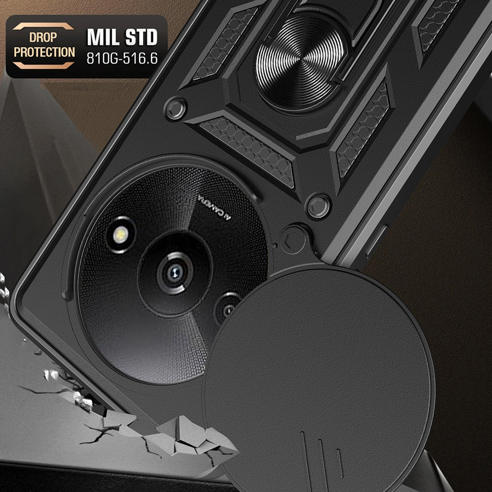 Deksel for Xiaomi Redmi A3x / A3, Techsuit, CamShield, Svart