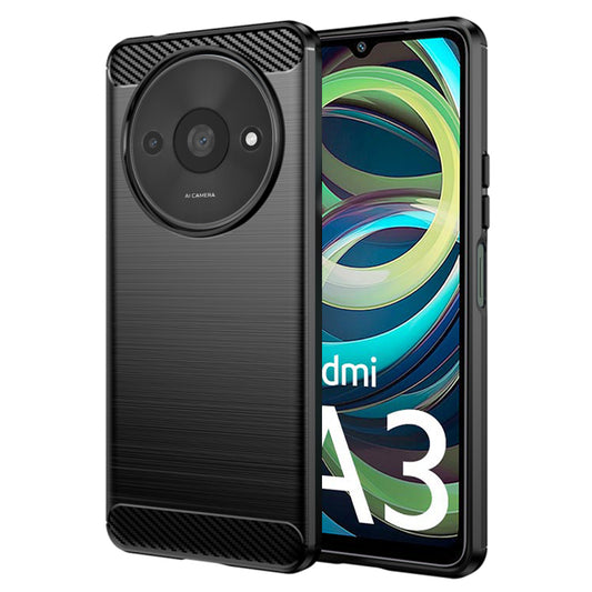 Deksel for Xiaomi Redmi A3x / A3, Techsuit, Karbon, Svart