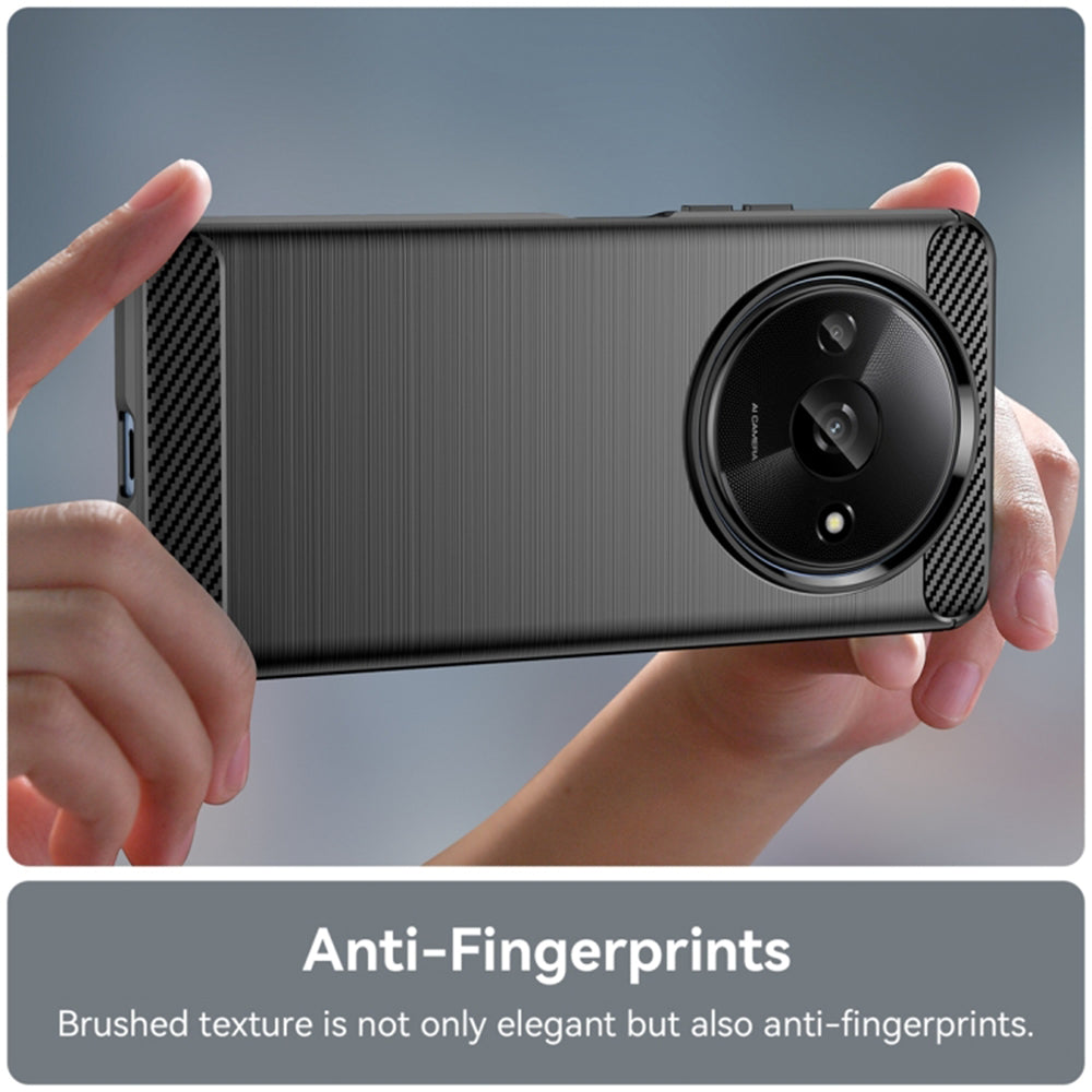 Deksel for Xiaomi Redmi A3x / A3, Techsuit, Karbon, Svart