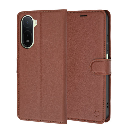 Deksel for Xiaomi Redmi A7 Pro 4G, Techsuit, Leather Folio, Brun