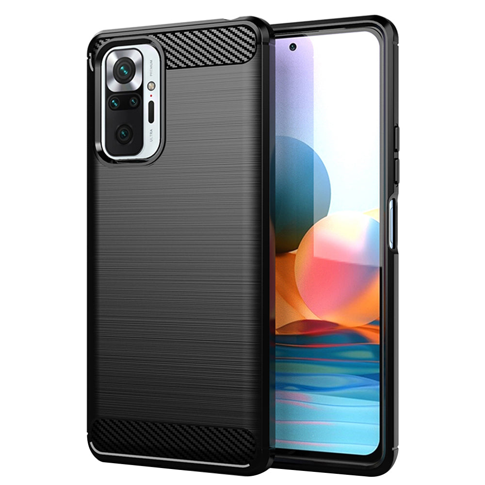 Deksel for Xiaomi Redmi Note 10 Pro Max / Note 10 Pro, Techsuit, Karbon, Svart