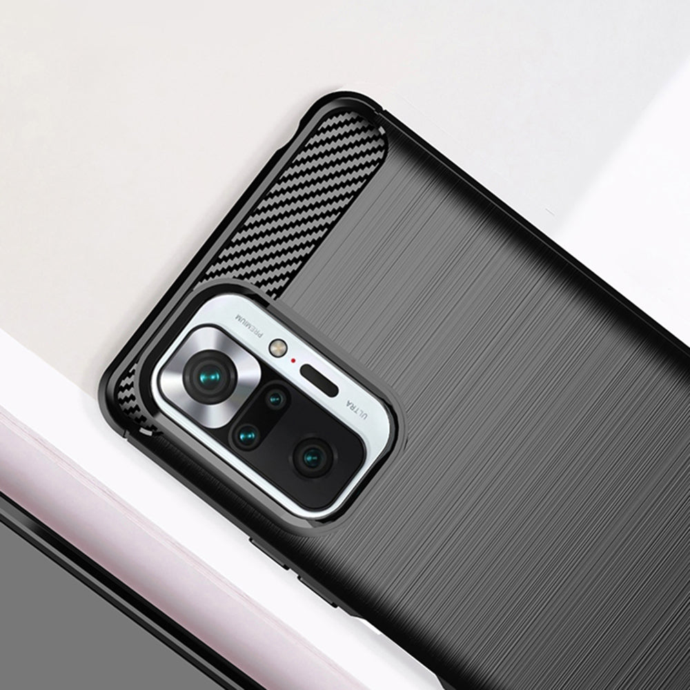 Deksel for Xiaomi Redmi Note 10 Pro Max / Note 10 Pro, Techsuit, Karbon, Svart