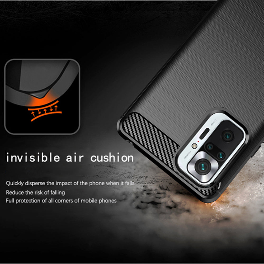 Deksel for Xiaomi Redmi Note 10 Pro Max / Note 10 Pro, Techsuit, Karbon, Svart