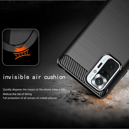 Deksel for Xiaomi Redmi Note 10 Pro Max / Note 10 Pro, Techsuit, Karbon, Svart