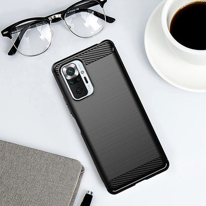 Deksel for Xiaomi Redmi Note 10 Pro Max / Note 10 Pro, Techsuit, Karbon, Svart