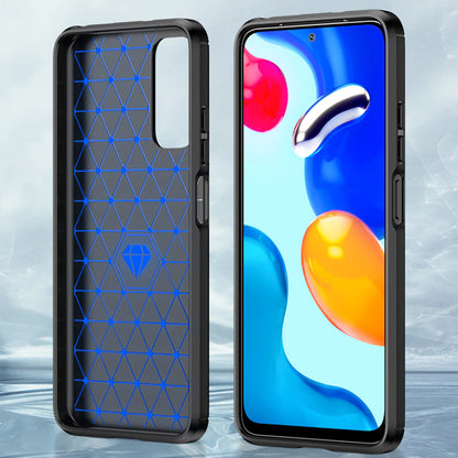 Deksel for Xiaomi Redmi Note 11S / Note 11, Techsuit, Karbon, Svart