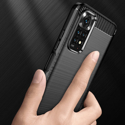 Deksel for Xiaomi Redmi Note 11S / Note 11, Techsuit, Karbon, Svart