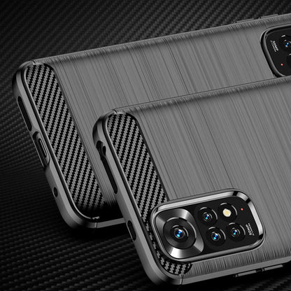 Deksel for Xiaomi Redmi Note 11S / Note 11, Techsuit, Karbon, Svart