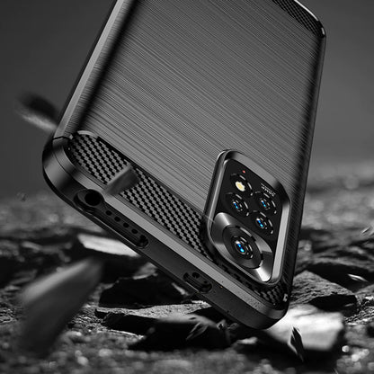 Deksel for Xiaomi Redmi Note 11S / Note 11, Techsuit, Karbon, Svart