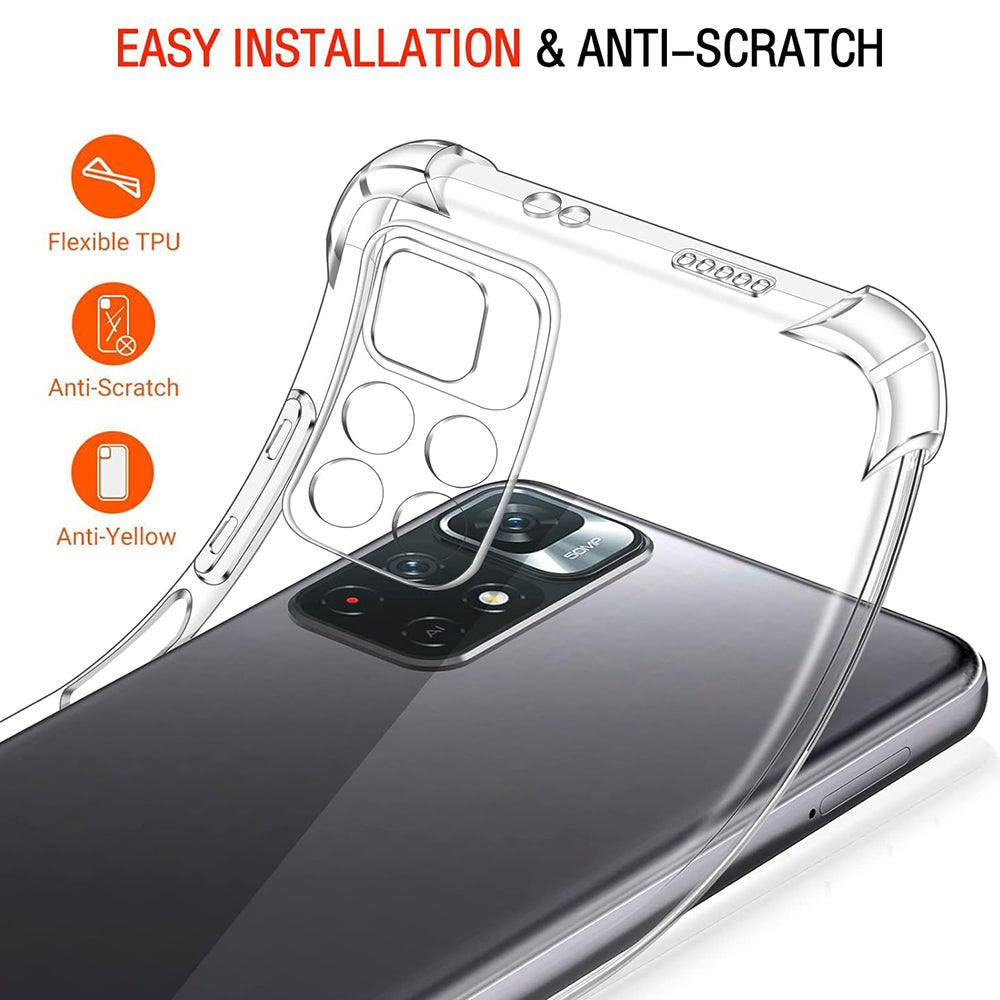 Deksel for Xiaomi Redmi Note 11S / Note 11, Techsuit, Støtsikker Klar, Transparent