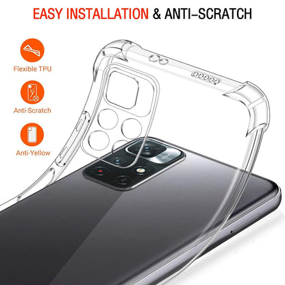 Deksel for Xiaomi Redmi Note 11S / Note 11, Techsuit, Støtsikker Klar, Transparent
