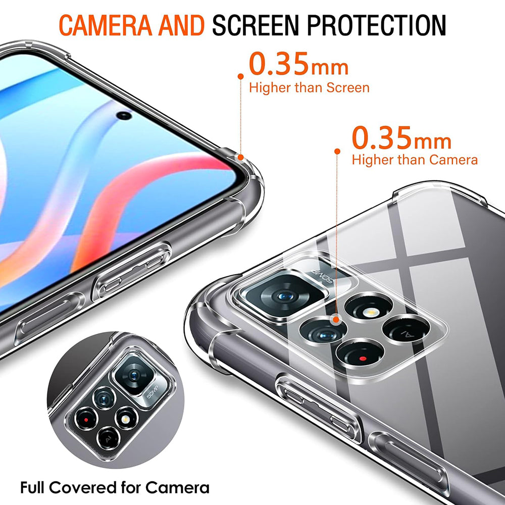 Deksel for Xiaomi Redmi Note 11S / Note 11, Techsuit, Støtsikker Klar, Transparent