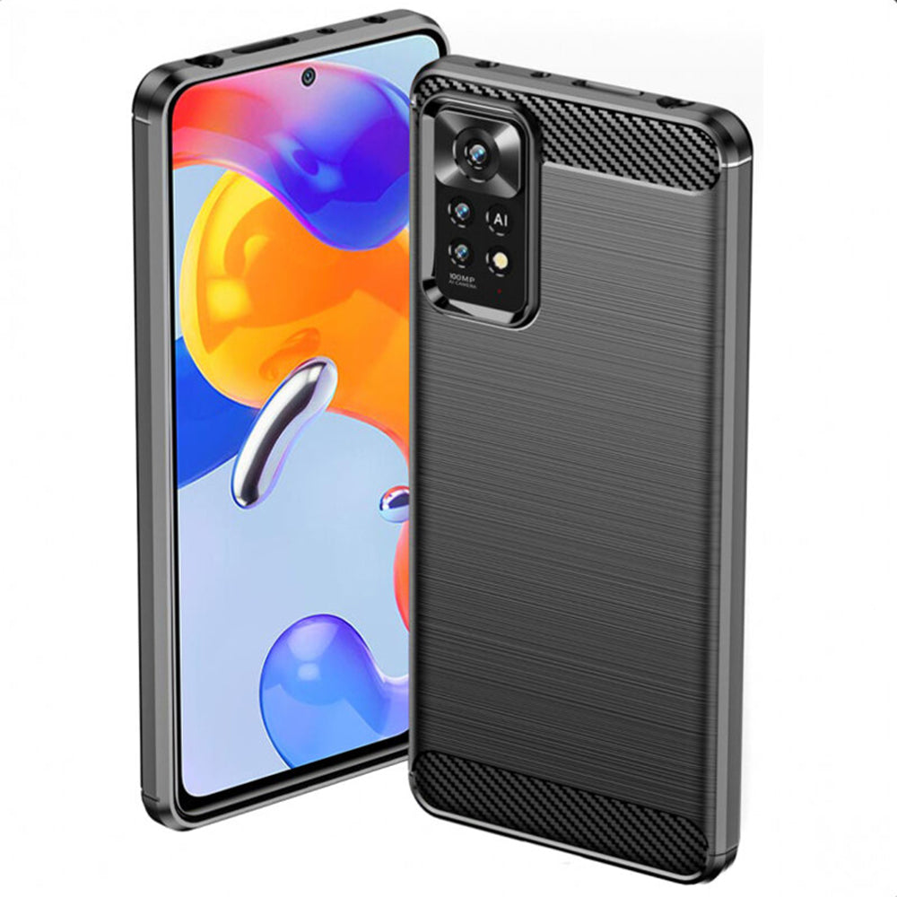 Deksel til Xiaomi Redmi Note 12 Pro 4G / Note 11 Pro 5G / Note 11 Pro, Techsuit, Karbon, Svart