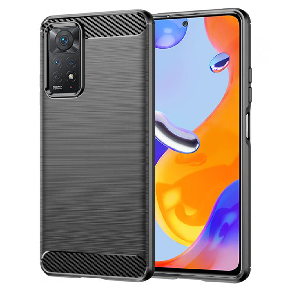 Deksel til Xiaomi Redmi Note 12 Pro 4G / Note 11 Pro 5G / Note 11 Pro, Techsuit, Karbon, Svart