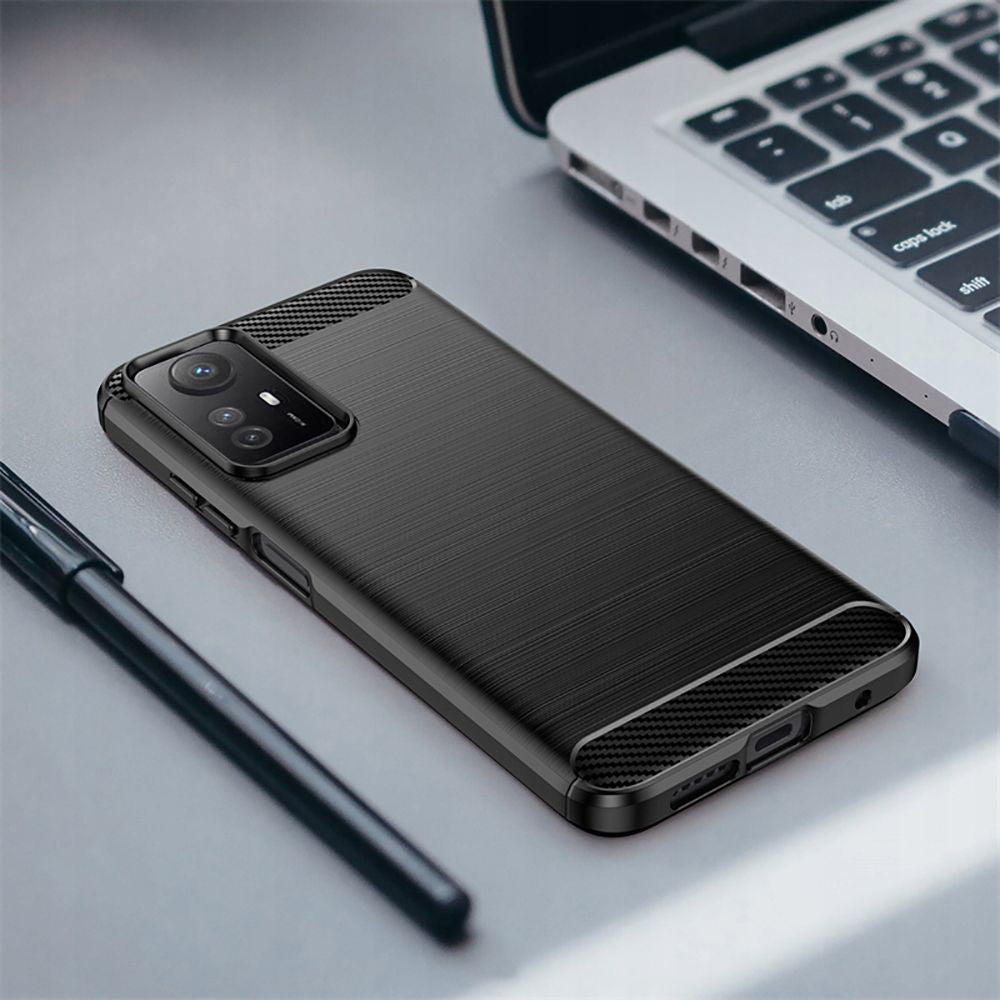 Deksel til Xiaomi Redmi Note 12S, Techsuit, Karbon, Svart