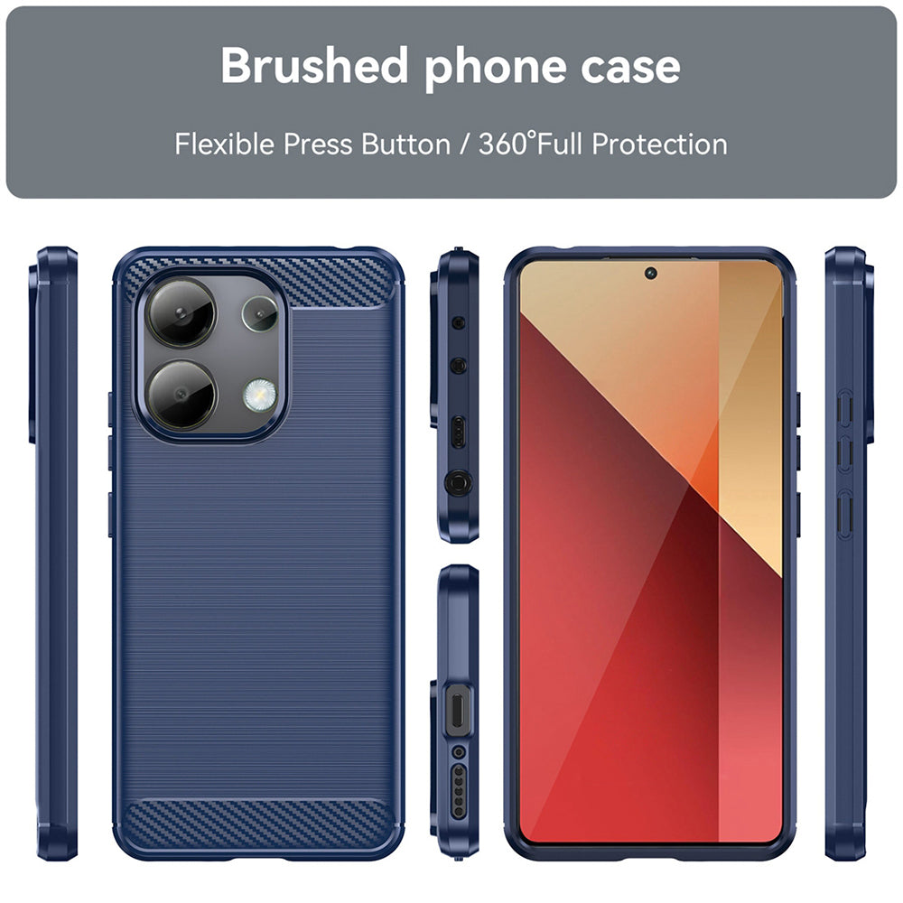 Deksel til Xiaomi Redmi Note 13 4G, Techsuit, Karbon, Blå