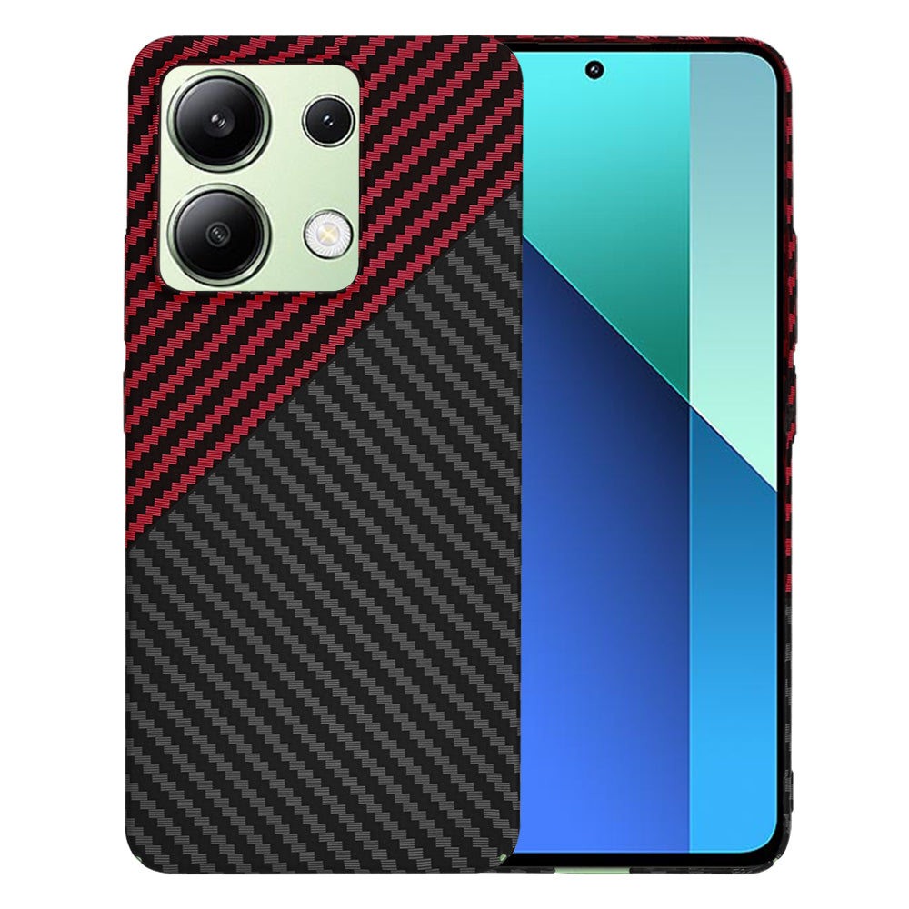 Deksel for Xiaomi Redmi Note 13 4G, Techsuit, Carbonite FiberShell, Svart Rød