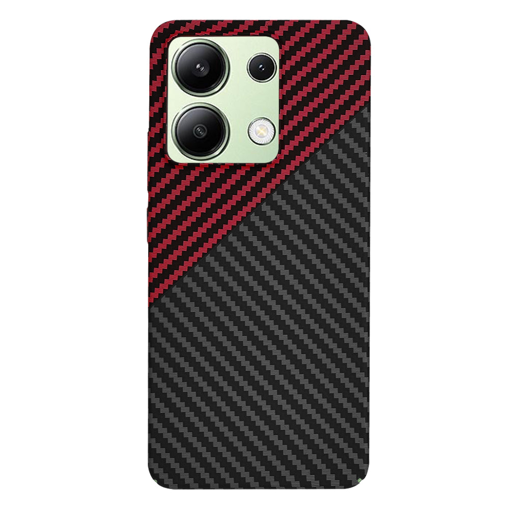 Deksel for Xiaomi Redmi Note 13 4G, Techsuit, Carbonite FiberShell, Svart Rød