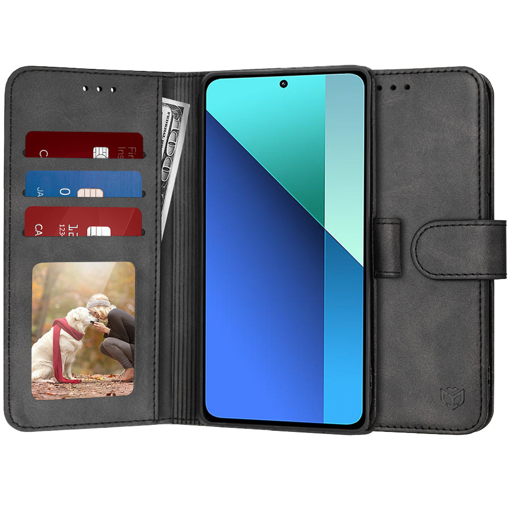 Deksel for Xiaomi Redmi Note 13 4G, Techsuit, Diary Book, Svart