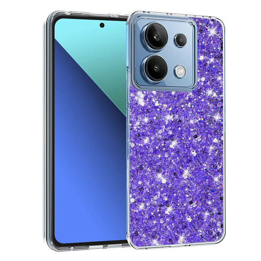 Deksel til Xiaomi Redmi Note 13 4G, Techsuit, Glitrende Glitter, Lilla