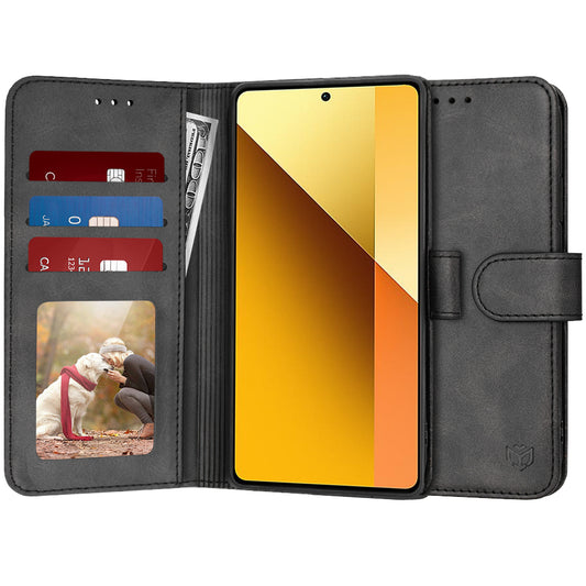 Deksel for Xiaomi Redmi Note 13 5G, Techsuit, Diary Book, Svart