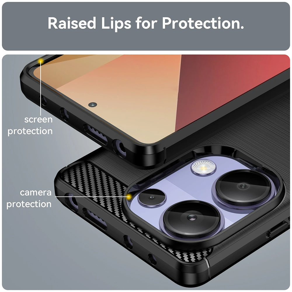 Deksel til Xiaomi Redmi Note 13 Pro 4G / Poco M6 Pro 4G, Techsuit, Karbon, Blå