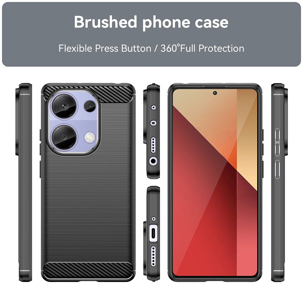 Deksel til Xiaomi Redmi Note 13 Pro 4G / Poco M6 Pro 4G, Techsuit, Karbon, Blå
