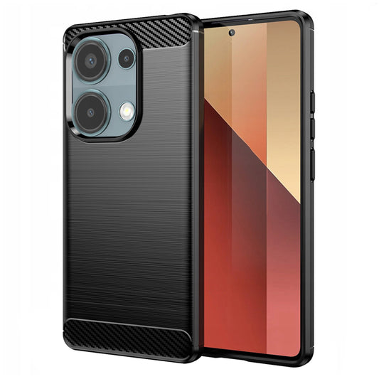 Deksel til Xiaomi Redmi Note 13 Pro 4G / Poco M6 Pro 4G, Techsuit, Karbon, Svart
