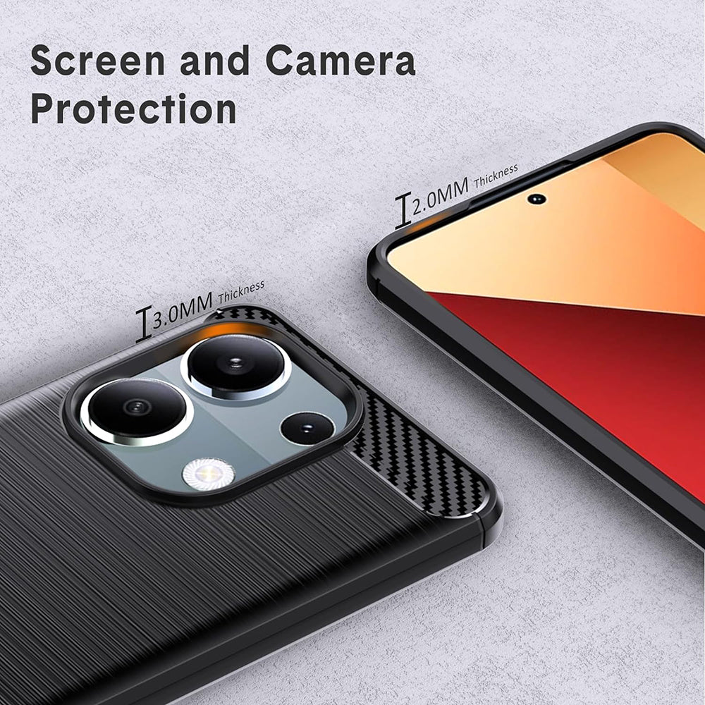 Deksel til Xiaomi Redmi Note 13 Pro 4G / Poco M6 Pro 4G, Techsuit, Karbon, Svart
