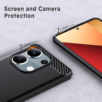 Deksel til Xiaomi Redmi Note 13 Pro 4G / Poco M6 Pro 4G, Techsuit, Karbon, Svart
