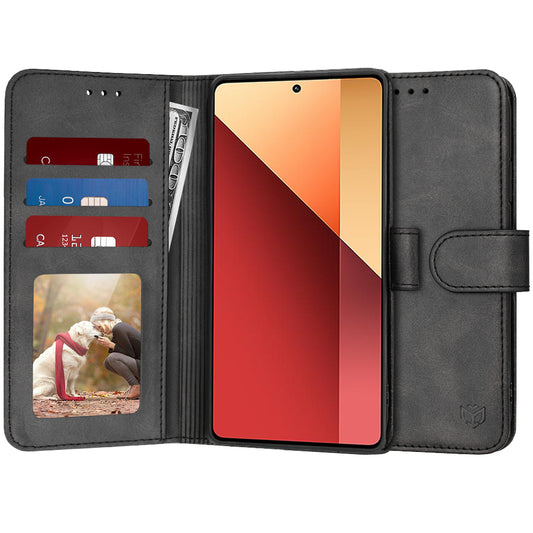 Deksel for Xiaomi Redmi Note 13 Pro 4G / Poco M6 Pro 4G, Techsuit, Diary Book, Svart